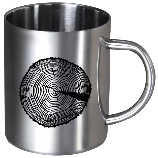 Nerezový hrnek Pařez