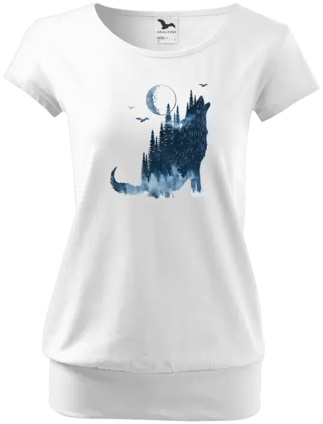 Dámské tričko Vlk v mlze