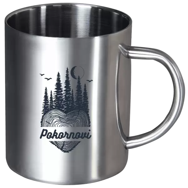 Nerezový hrnek Srdce pařez