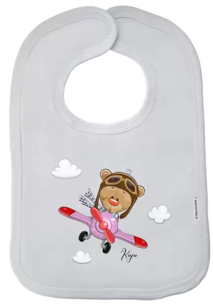 Detský podbradník Medvedík v lietadle