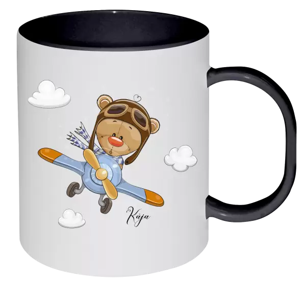 Plastový hrnek Medvídek v letadle